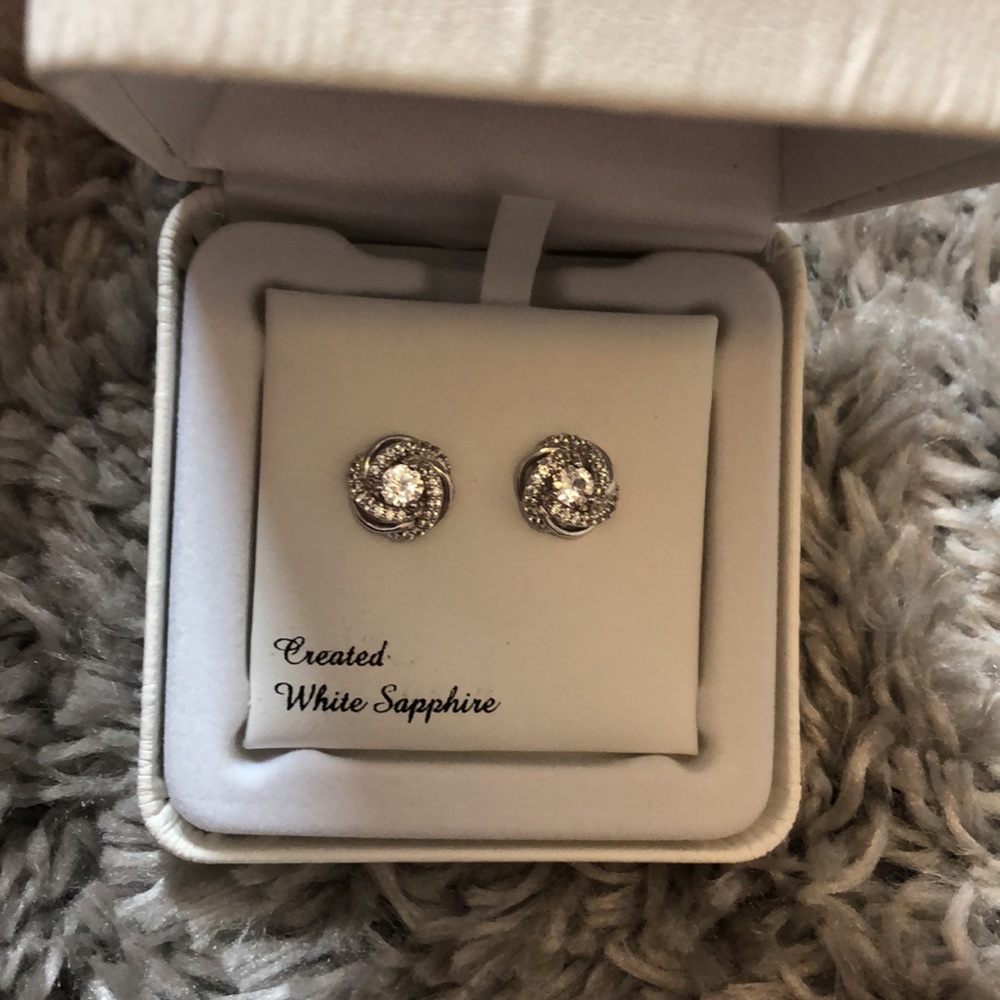NWT Sterling Silver White Sapphire Earrings